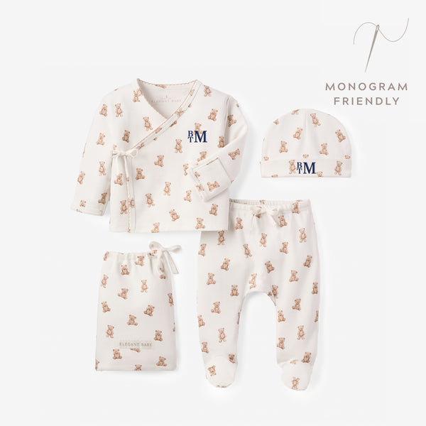Teddy Bear Double Layered Cotton Layette Set