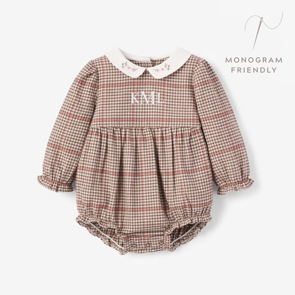 Glen Plaid Bubble w/ Embroidered Peter Pan Collar