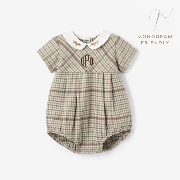 Heritage Plaid Embroidered Collar Bubble