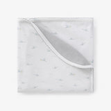 Stork Print Organic Double Layer Swaddle Blanket