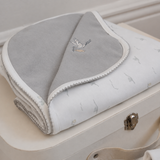Stork Print Organic Double Layer Swaddle Blanket