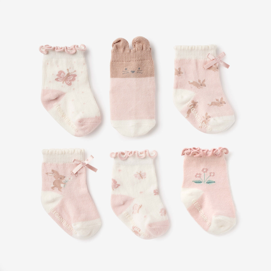 Garden Picnic Non Slip Baby Socks 6pk