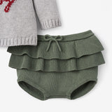 Santa Baby Sweater + Ruffle Bloomer Set