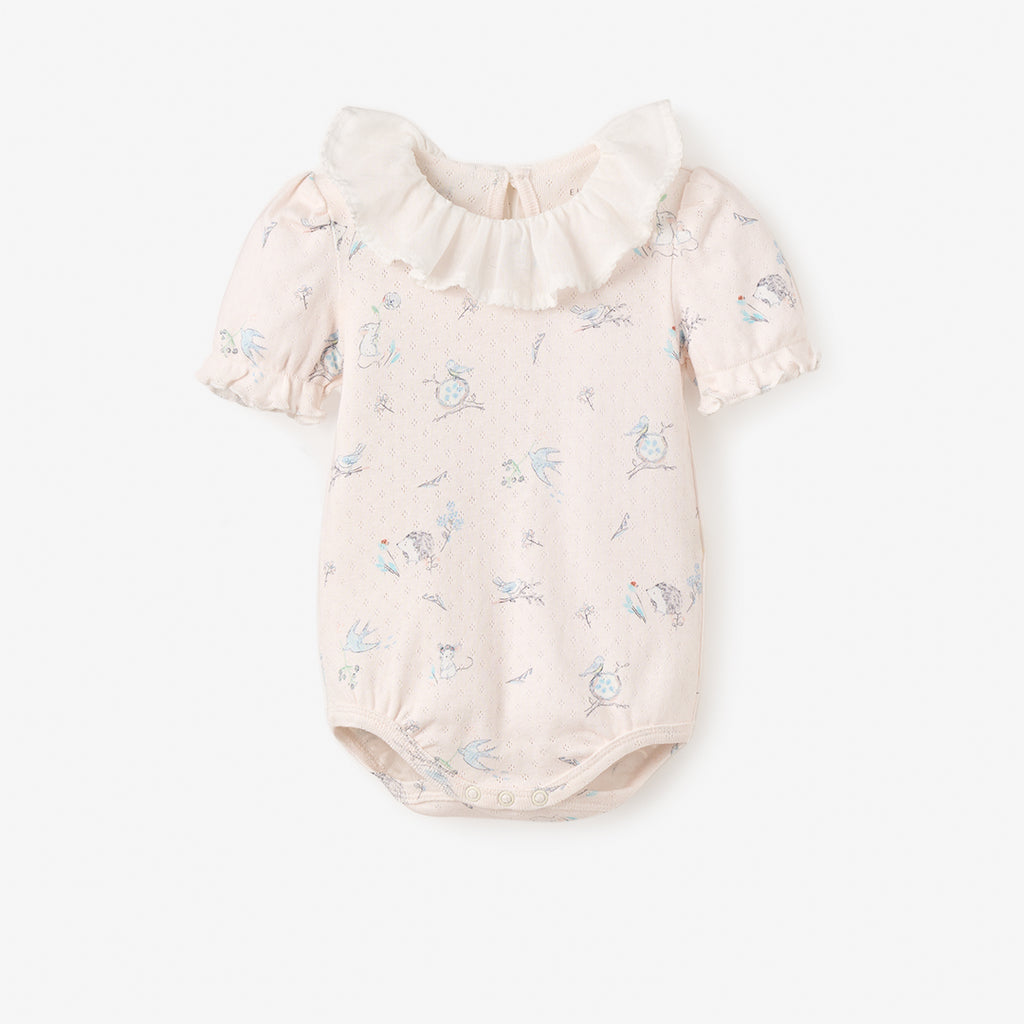 Meadow Mouse Printed Organic Pointelle Bubble